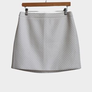 EXPRESS Fishnet Scuba Fabric Mini Skirt White Size 10